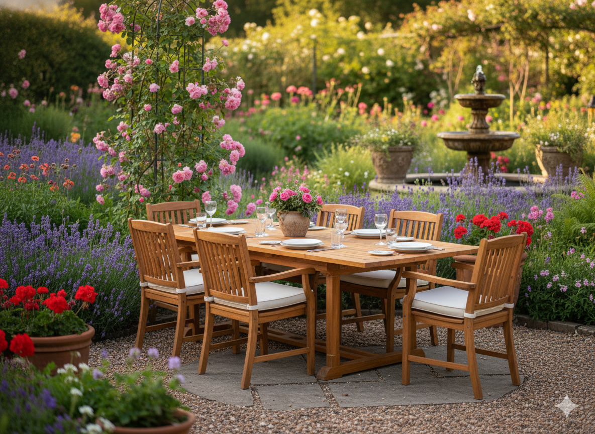 Restored teak dining table